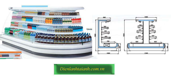 Tủ mát bảo quản đồ uống Semi-Multideck xuất sứ Hàn Quốc