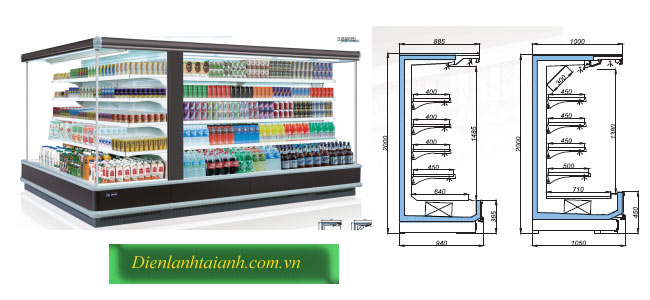 Tủ đảo đồ uống open Multideck